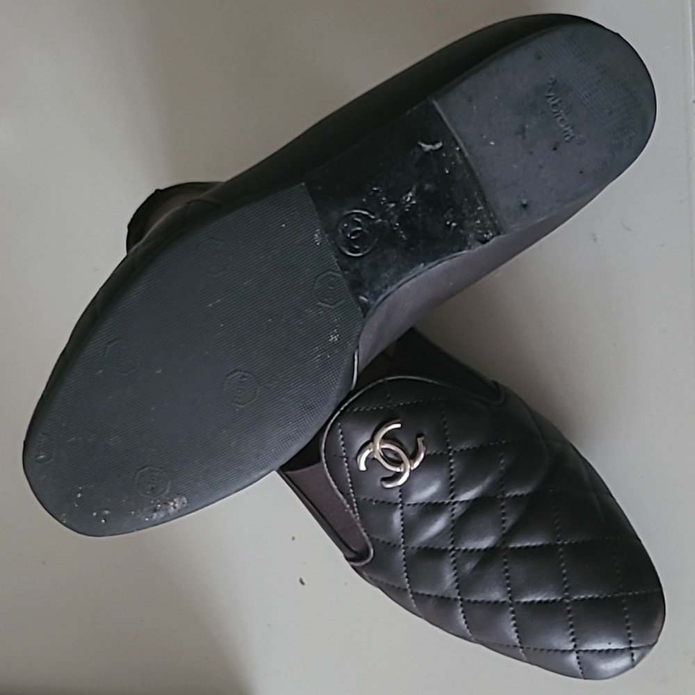 CHANEL Brown Quilted Loafers - Picture 4 of 7